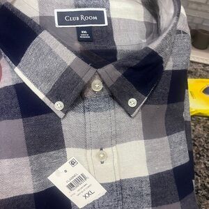 NWT navy blue and white flannel